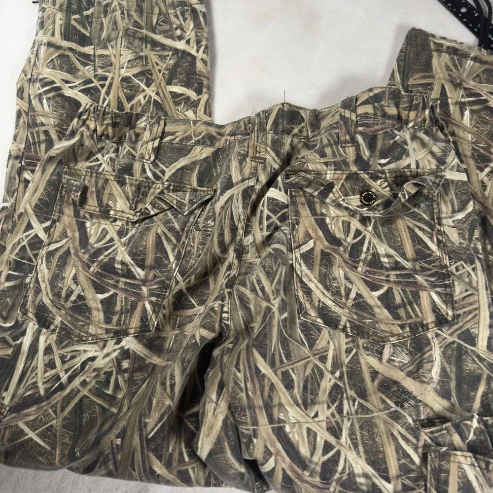 Mossy Oak Pants Mens‎ Large 30 Brown Camo Cargo Hunting Outdoor Drawstring Hem